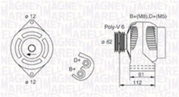 MAGNETI MARELLI kintamosios srovės generatorius 063731884010